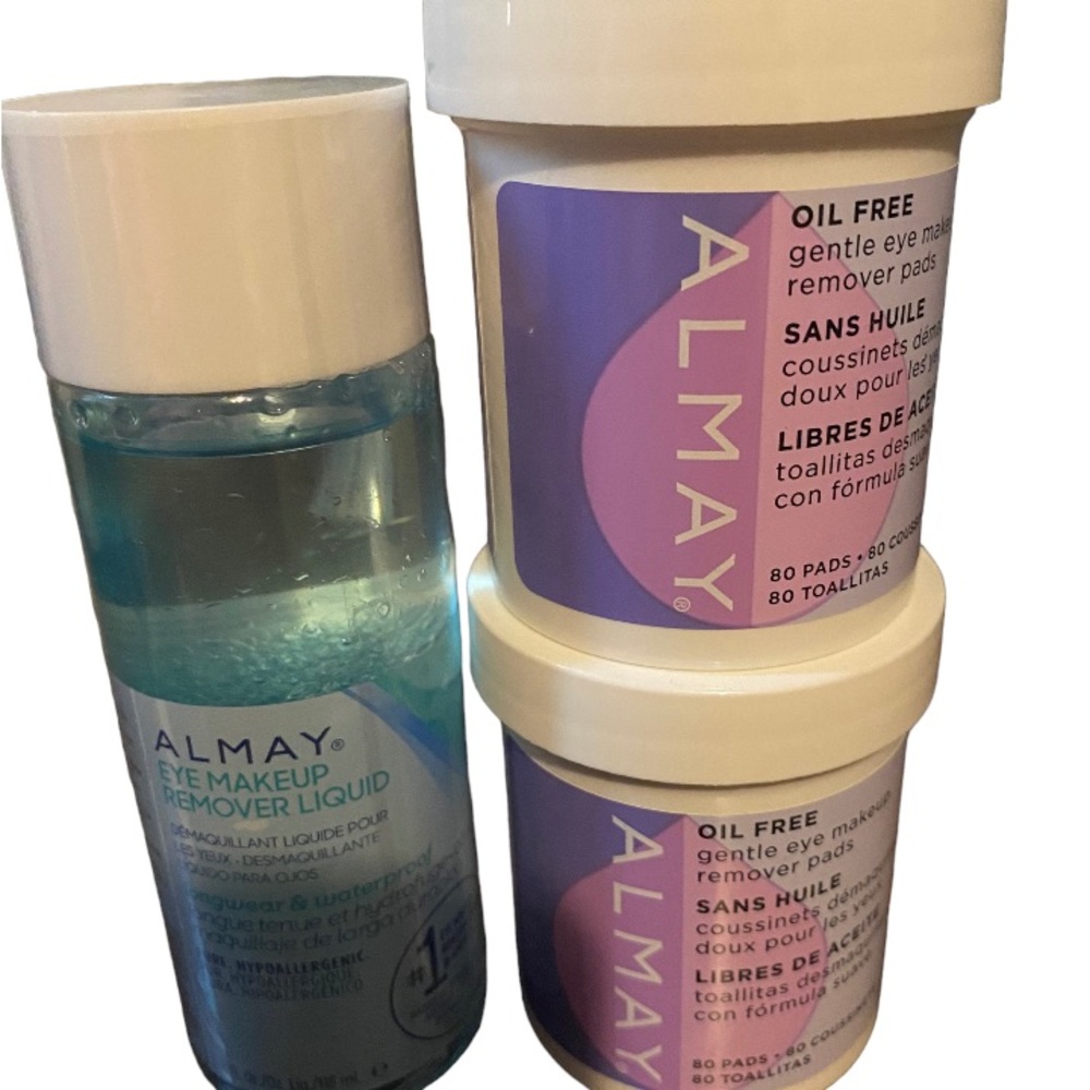 Almay eye makeup remover pads and liquid